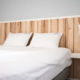 Tête de lit avec chevets suspendus / Modèle Ouessant / Acier et bois massif / Fabrication artisanale française et sur mesure / ARTMETA