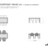 Guide des dimensions pour table 6 personnes / Table bois Comtesse / Fabrication artisanale Française ARTMETA