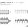 Guide des dimensions pour table 12 personnes / Table bois Comtesse / Fabrication artisanale Française ARTMETA