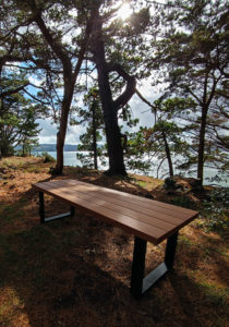 Table extérieure Rivage / 250 x 90 x H 75 cm / Moabi massif et piétement aluminium