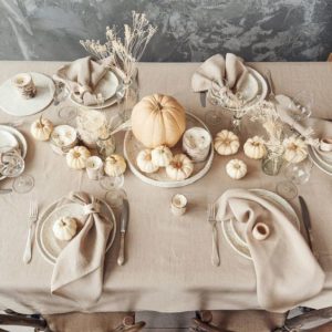 Décoration de table automne / couleurs beiges