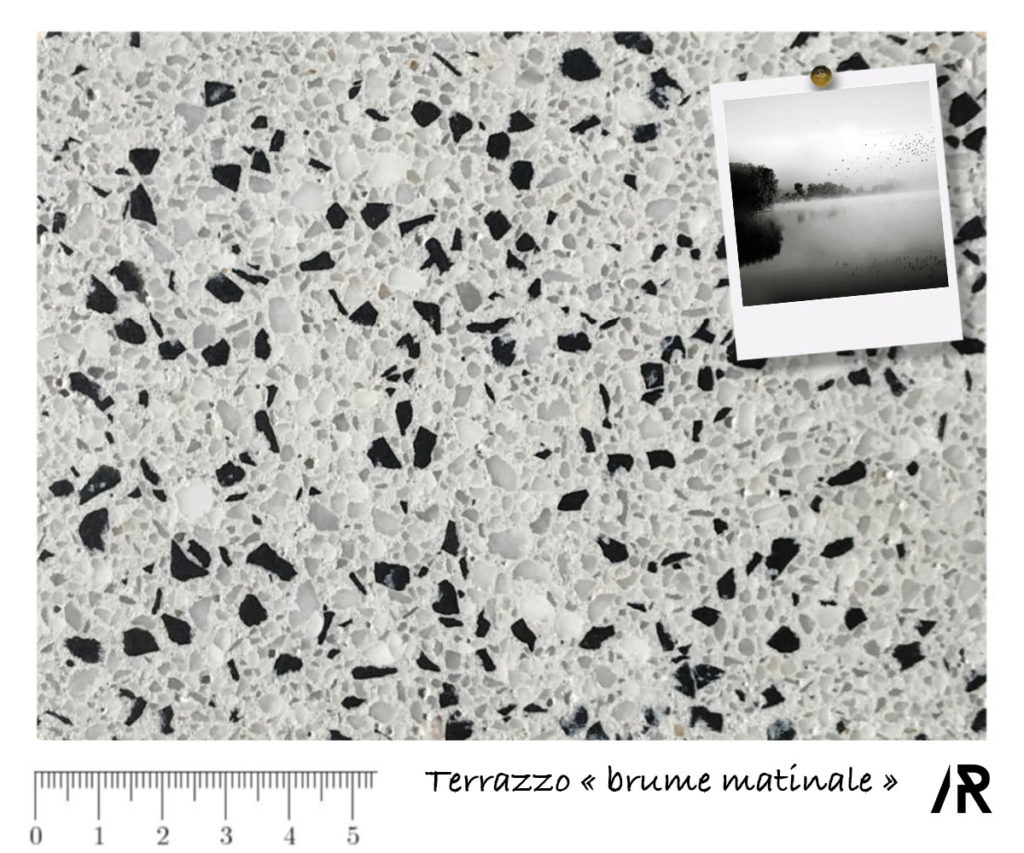 Terrazzo brume matinale / béton marbré / fabrication française