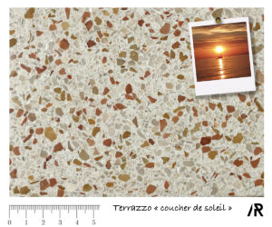 Terrazzo coucher de soleil / béton marbré / fabrication française