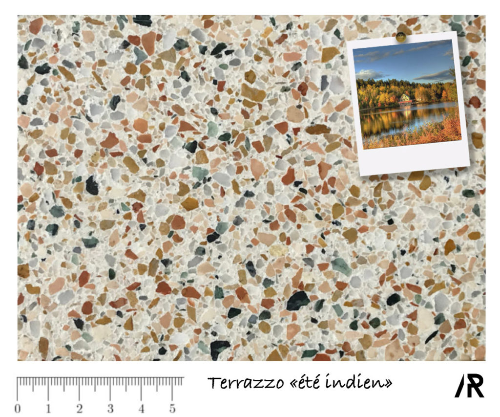 Terrazzo été indien / béton marbré / fabrication française