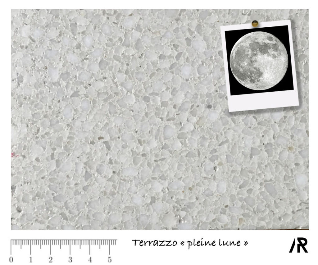 Terrazzo pleine lune / béton marbré / fabrication française