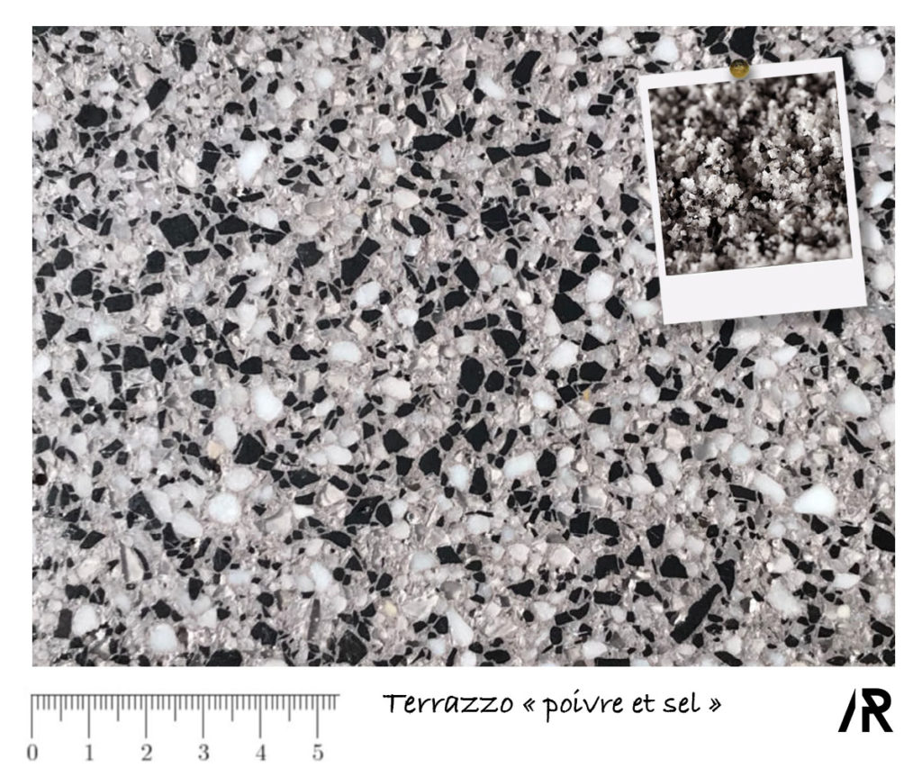 Terrazzo poivre et sel / béton marbré / fabrication française