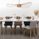 Table en céramique Hameau / Pieds en acier / Céramique Dekton Iconic white 8 mm / Dimensions : 240 x 90 x H 75 cm / Fabrication artisanale et sur mesure ARTMETA