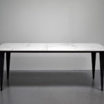 Table en céramique Dekton Aura ep 12 mm / Dimensions : 200x90xH75 cm / Fabrication artisanale et sur mesure ARTMETA