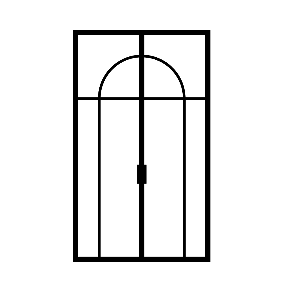 porte vitrée avec arrondis / porte verrière en acier sur mesure