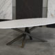 Table Mikado céramique forme super superellipse / Dimensions : 220 x 110 x H 75 cm / Fabrication sur mesure / Plateau Dekton Neutral 20 mm
