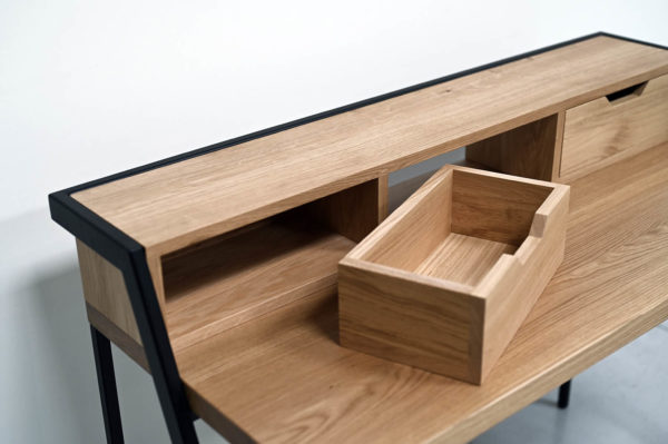 Bureau secrétaire avec rangement, 120 cm de large, en frêne - MON PETIT  MEUBLE FRANÇAIS