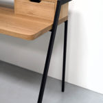 Bureau secrétaire en acier et bois massif / Fabrication artisanale et sur mesure ARTMETA