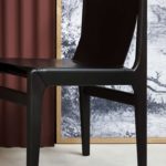 Chaise en cuir Burano / cuir noir