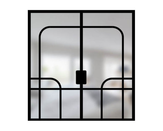 Double porte verrière avec arrondis N°2 / Fabrication artisanale en acier sur mesure