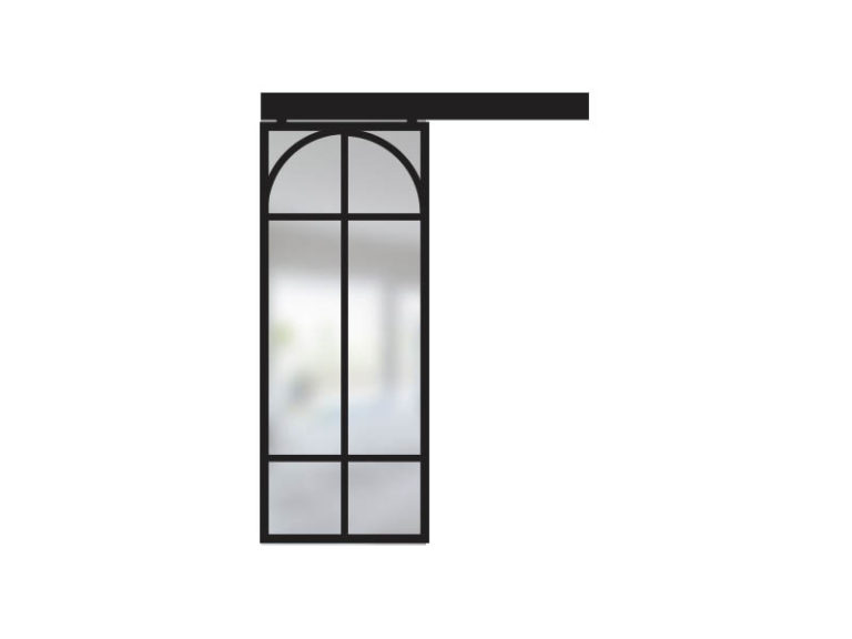 Porte coulissante Verrière avec arrondi Sur mesure & Artisanal