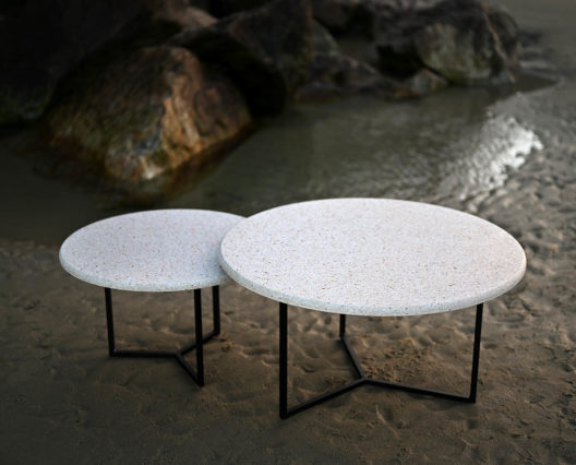 Duo tables basses coquillage en terrazzo OSTREA DESIGN