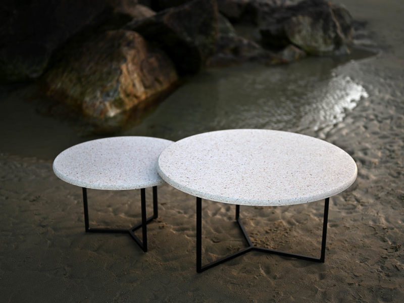 Tables basses en terrazzo marin