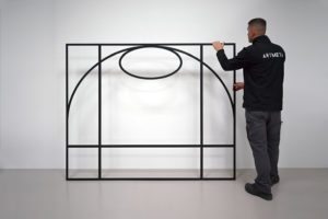 Verrière en acier avec ellipse / Dimensions : L2000 x H1625 mm / Thermolaquage Noir charbon