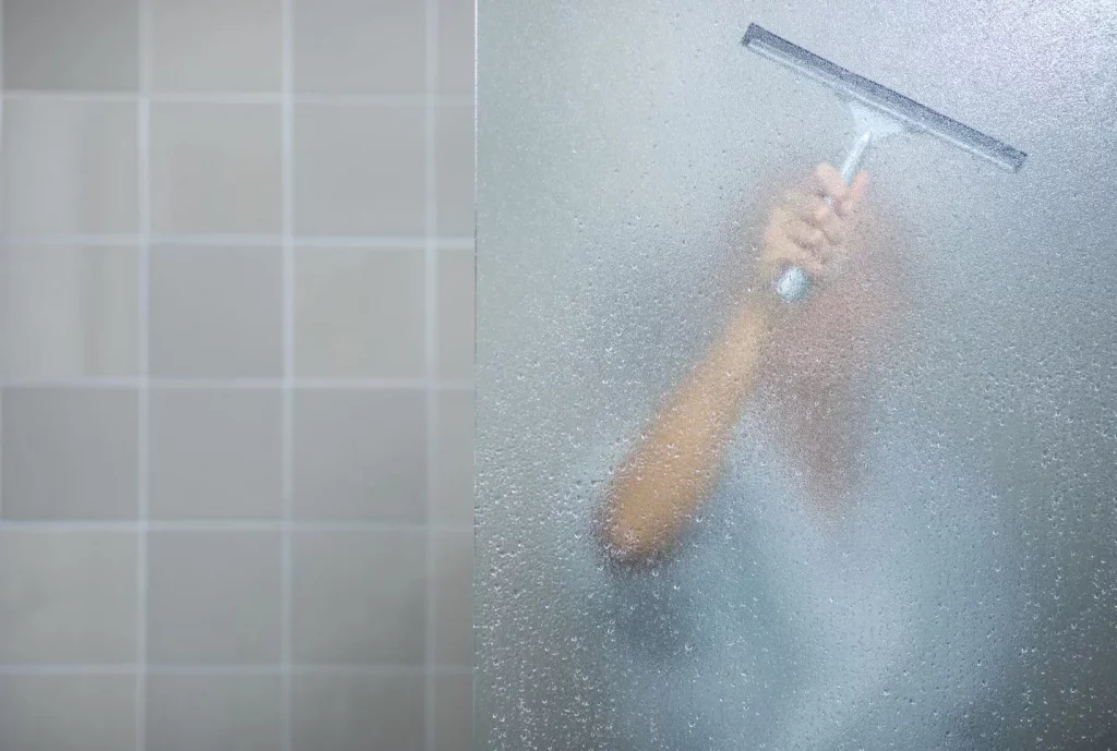 porte de douche en verre nettoyage
