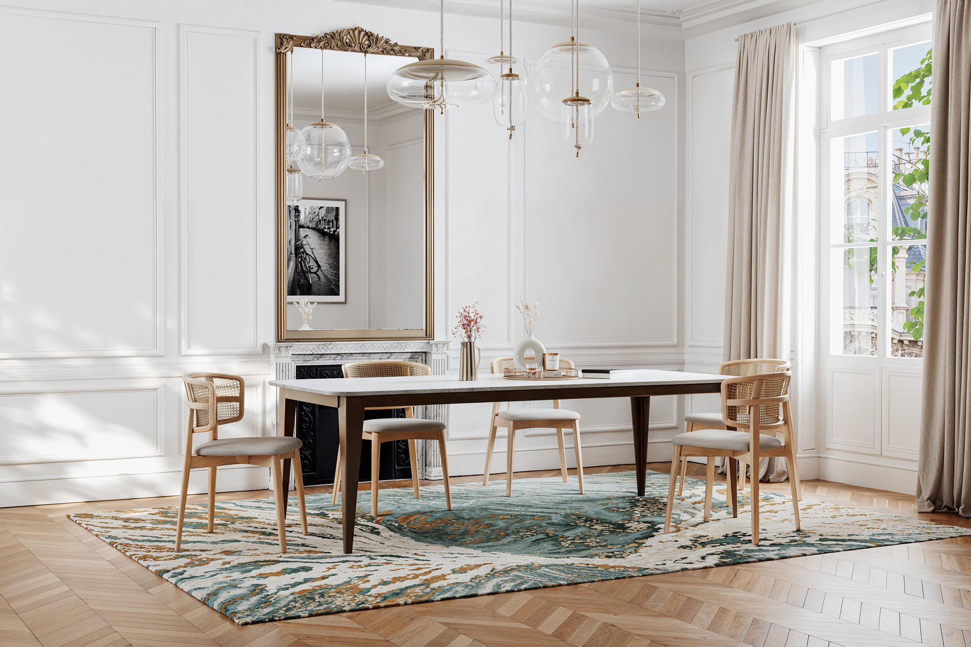Table en céramique Comtesse intérieur haussmannien