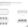 Guide des dimensions / Table à manger pour 6 à 8 personnes / Table Aubier ARTMETA