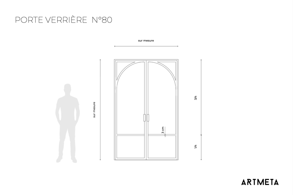 Double porte verrière N°80 en acier et sur mesure / Fabrication artisanale
