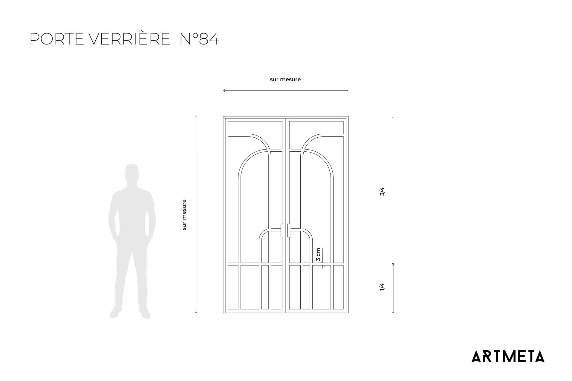 Double porte verrière N°84 en acier et sur mesure / Fabrication artisanale