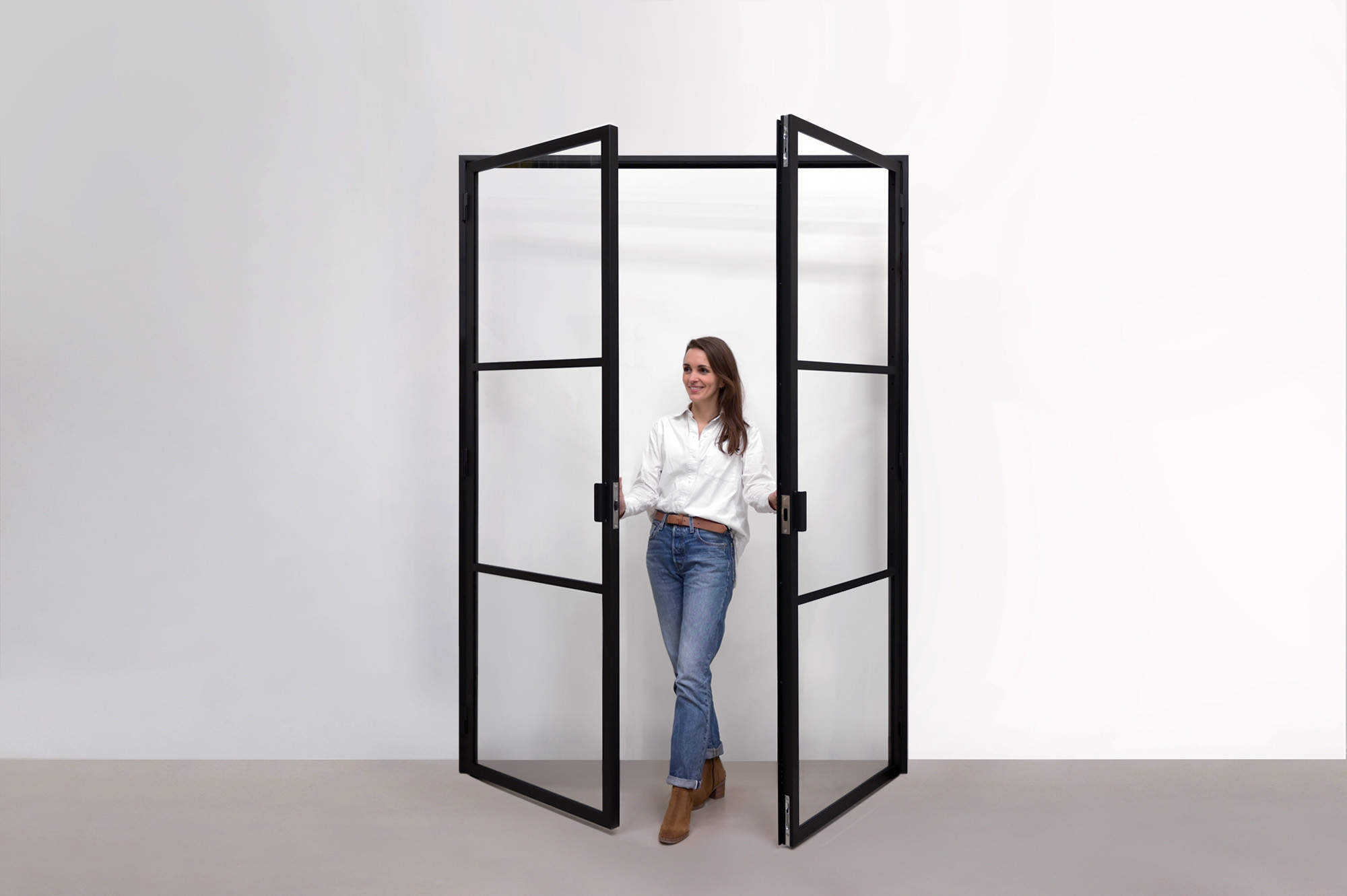Double porte verrière N°86 en acier et sur mesure / Fabrication artisanale
