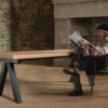 Table Aubier plateau en chêne massif live edge
