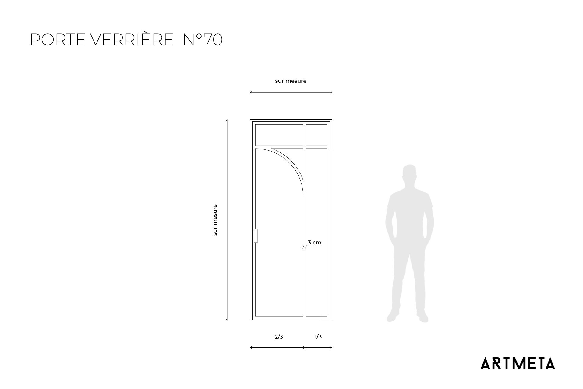 Porte verrière N°70 en acier et sur mesure / Fabrication artisanale