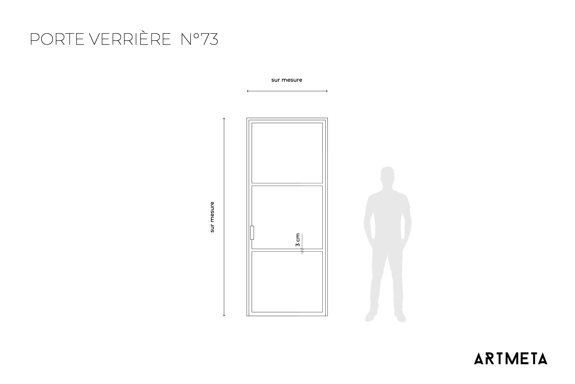 Porte verrière N°73 en acier et sur mesure