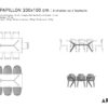 Guide des dimensions / Table à manger pour 6 à 8 personnes / Table Papillon ARTMETA