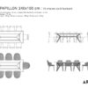 Guide des dimensions / Table à manger pour 8 à 10 personnes / Table Papillon ARTMETA