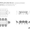 Guide des dimensions / Table à manger pour 8 à 10 personnes / Table Papillon ARTMETA