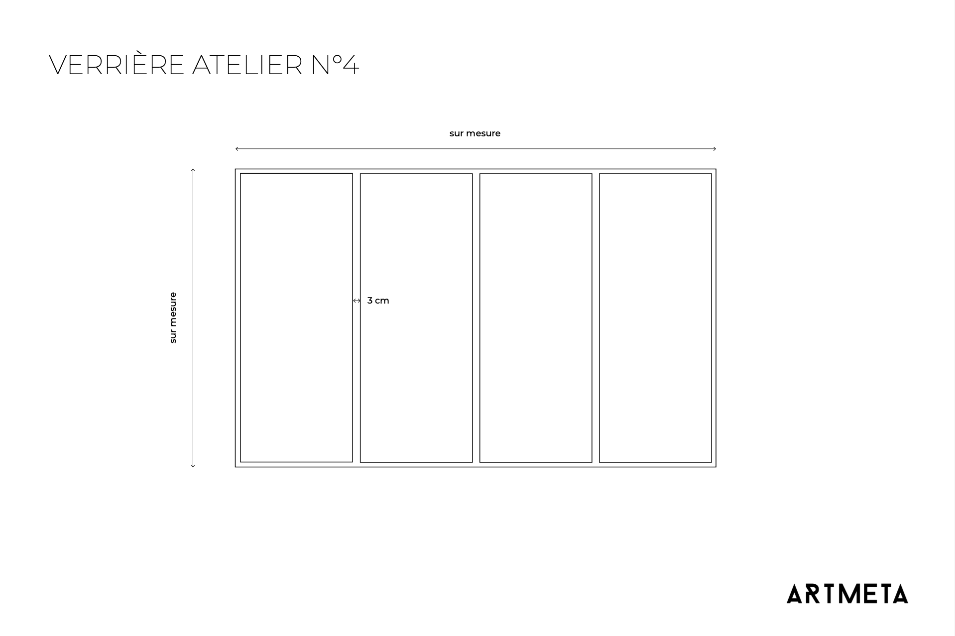 Verrière atelier N°4 en acier sur mesure ARTMETA