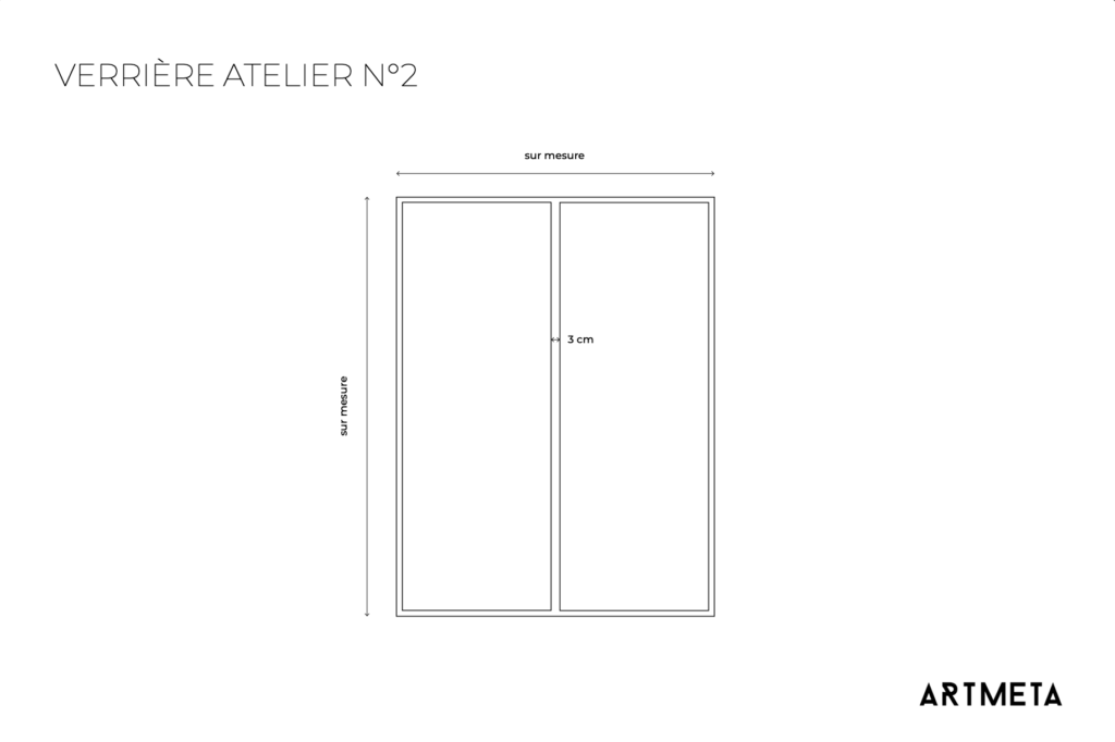 Verrière atelier N°2 en acier sur mesure / fabrication artisanale ARTMETA