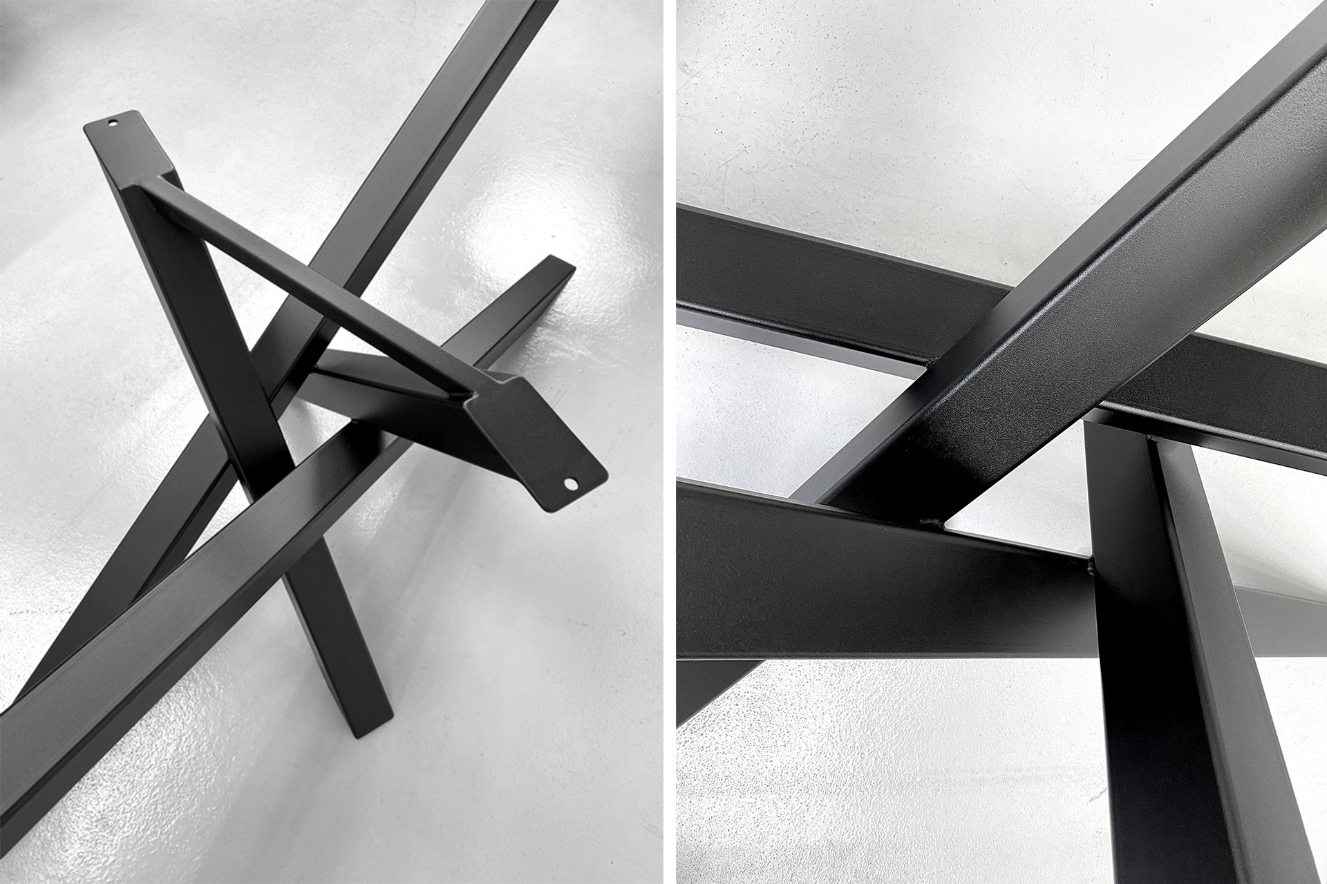 Pied de table Mikado en acier