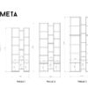 Comparatif tailles bibliothèque acier bois