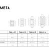 Dimensions / Pied de table Papillon en aluminium pleine masse