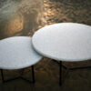 Duo de tables basses coquillage en terrazzo marin / Fabrication française