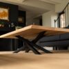 Table basse design mikado en acier et bois massif ARTMETA