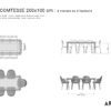 Guide des dimensions / Table à manger pour 6 à 8 personnes / Table en métal et bois modèle Comtesse / Fabrication française ARTMETA