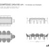Guide des dimensions / Table à manger pour 8 à 10 personnes / Table en métal et bois modèle Comtesse / Fabrication française ARTMETA