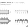 Guide des dimensions / Table à manger pour 10 à 12 personnes / Table en métal et bois modèle Comtesse / Fabrication française ARTMETA
