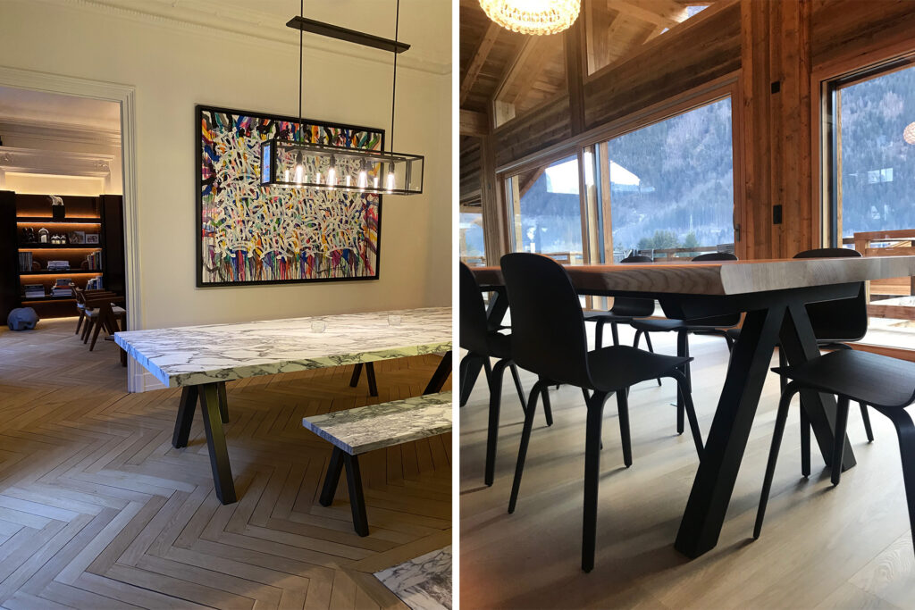 Pied de table en acier