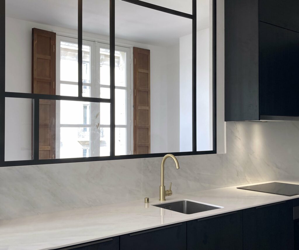 Verrière style Mondrian N°37 cuisine