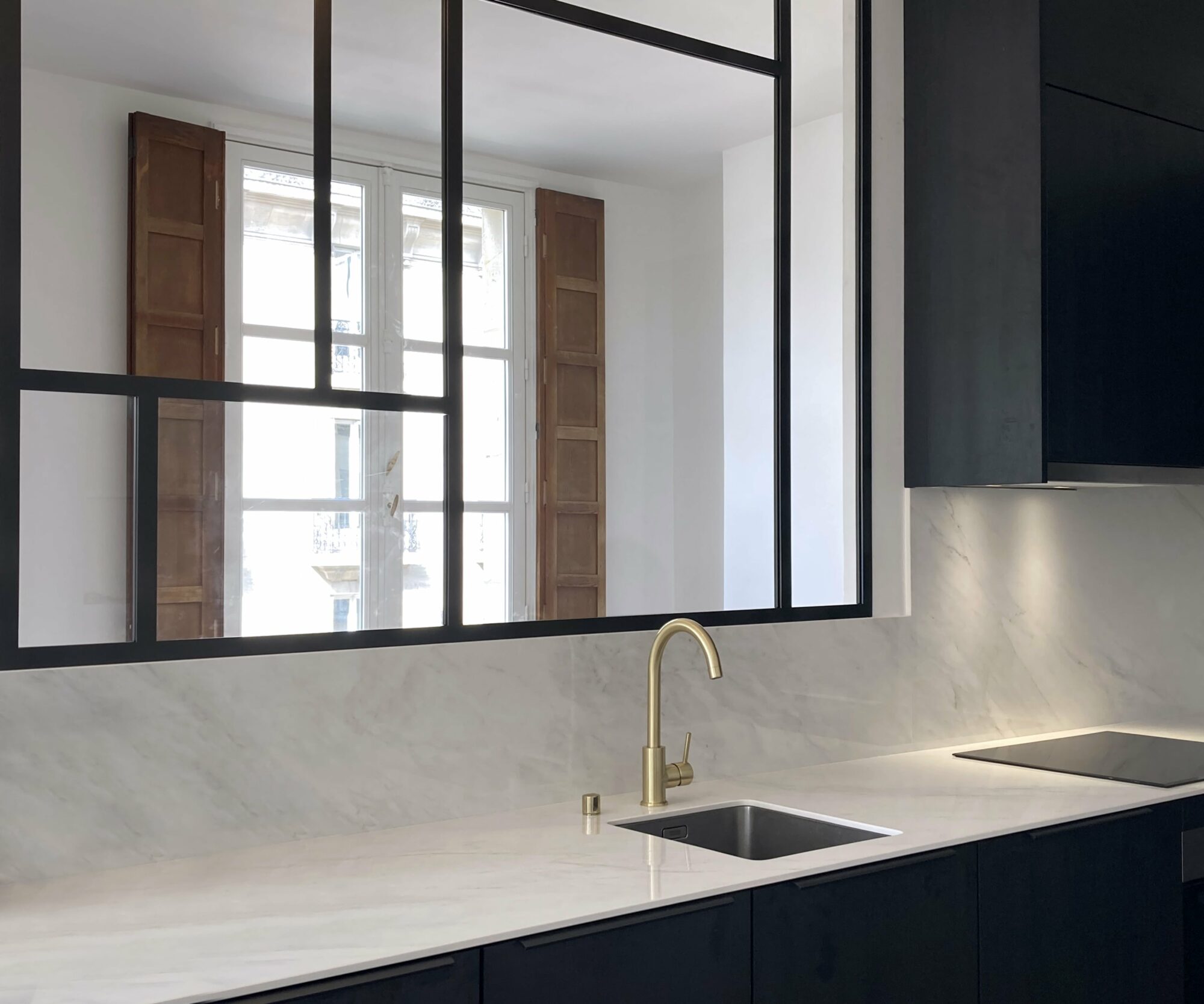 Verrière style Mondrian N°37 cuisine