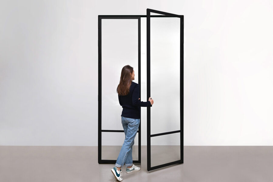 Double porte en acier sur mesure 4 verres N 83