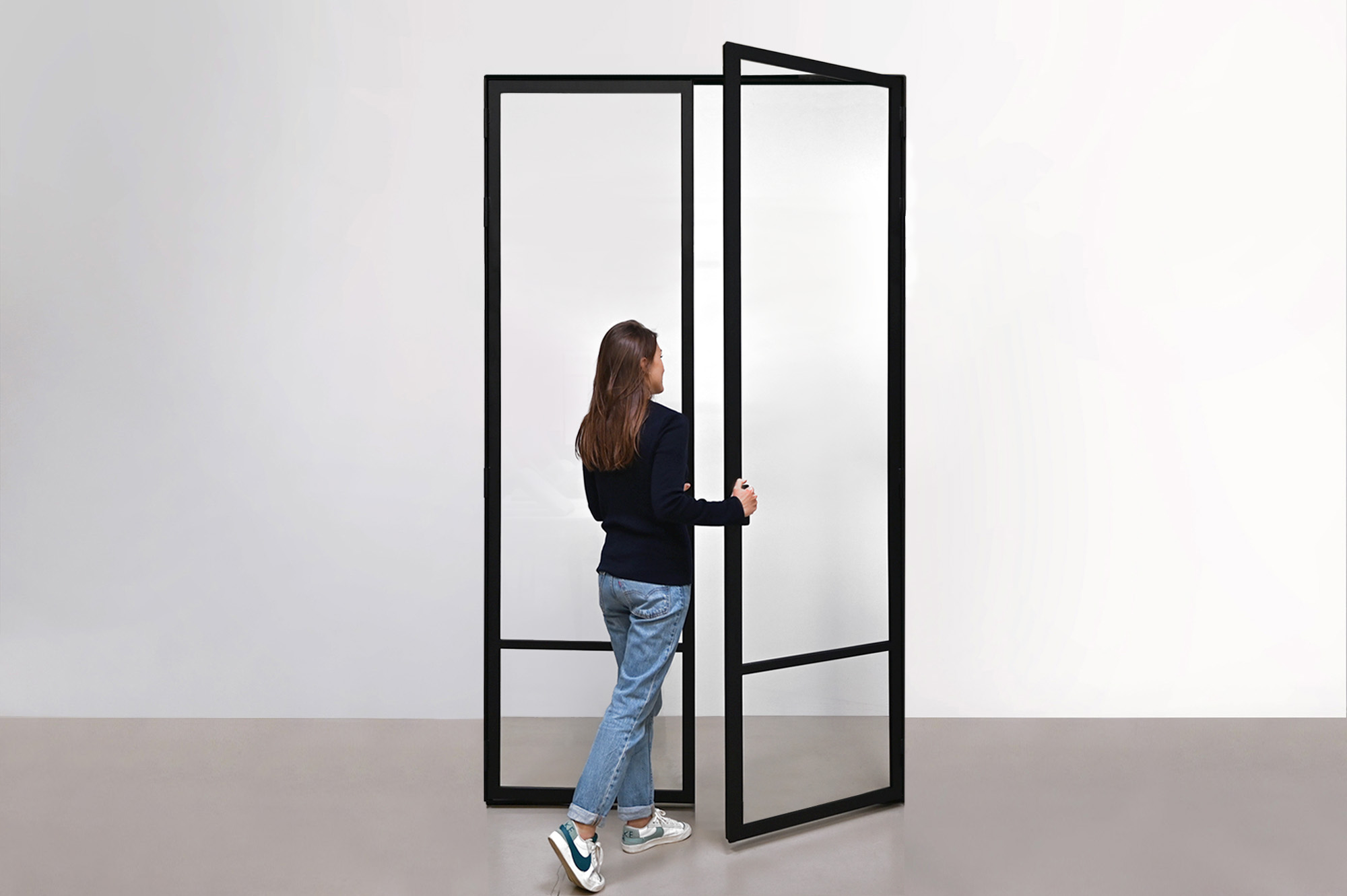 Double porte en acier sur mesure 4 verres N 83