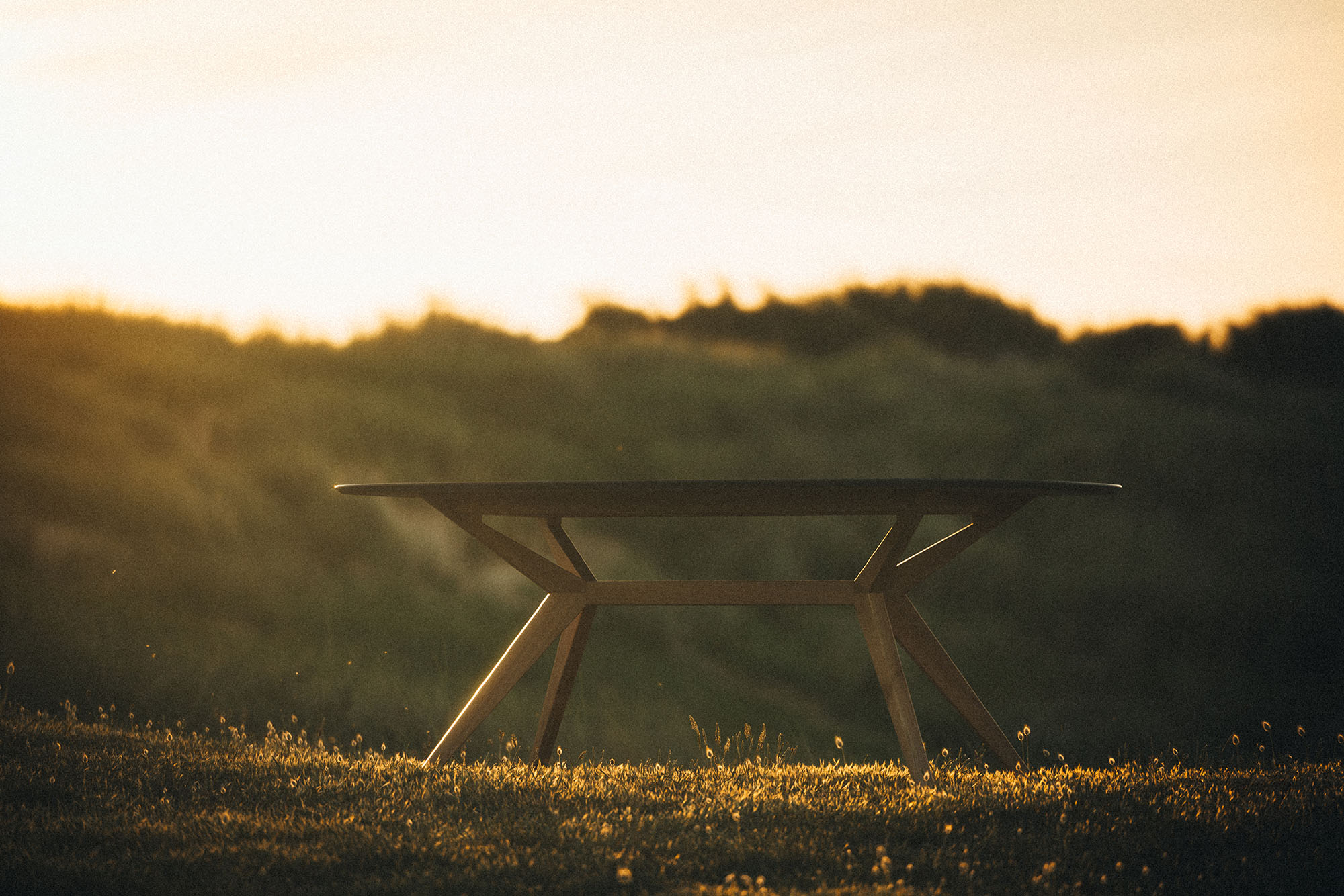Table à manger en céramique avec pied en bois